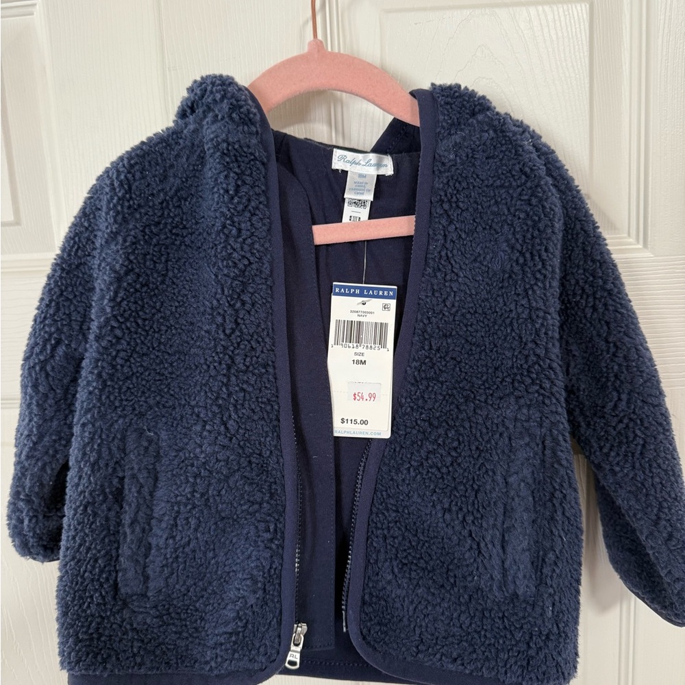Ralph Lauren Kids Navy Sherpa Jacket